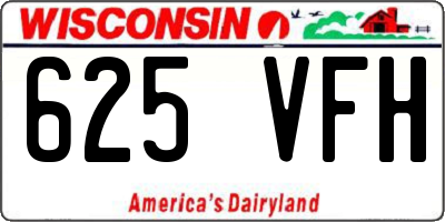 WI license plate 625VFH
