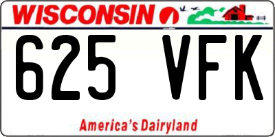 WI license plate 625VFK