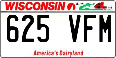 WI license plate 625VFM