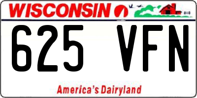 WI license plate 625VFN