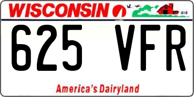 WI license plate 625VFR
