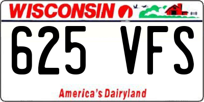 WI license plate 625VFS