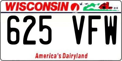 WI license plate 625VFW