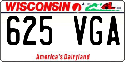 WI license plate 625VGA