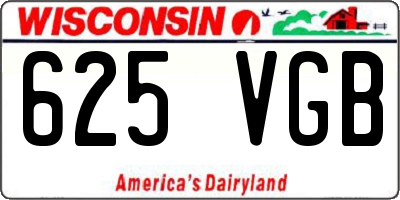 WI license plate 625VGB