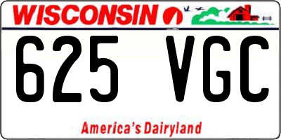 WI license plate 625VGC