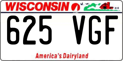 WI license plate 625VGF
