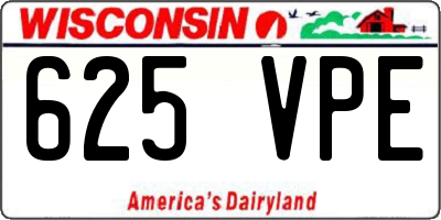 WI license plate 625VPE