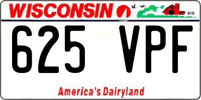 WI license plate 625VPF