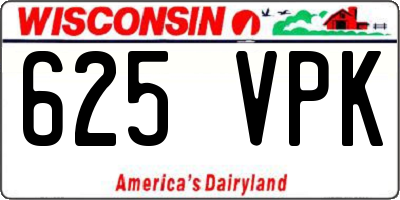 WI license plate 625VPK