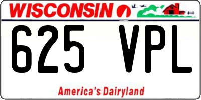 WI license plate 625VPL