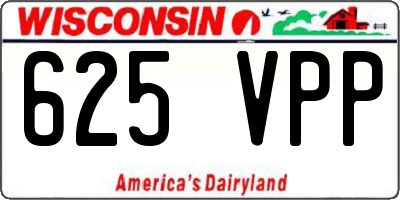 WI license plate 625VPP