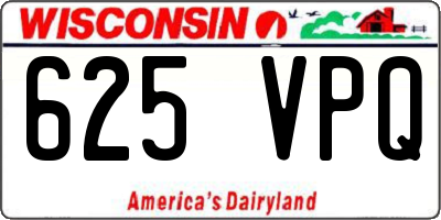 WI license plate 625VPQ