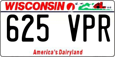 WI license plate 625VPR