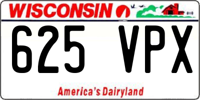 WI license plate 625VPX
