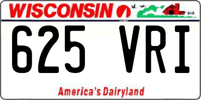 WI license plate 625VRI