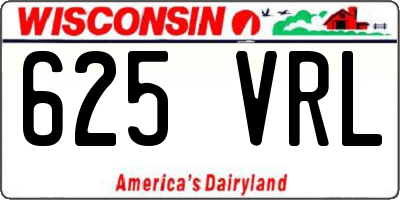 WI license plate 625VRL