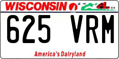WI license plate 625VRM