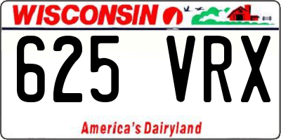 WI license plate 625VRX