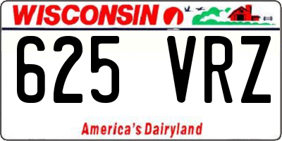 WI license plate 625VRZ