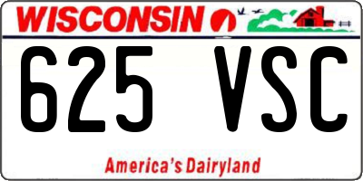 WI license plate 625VSC