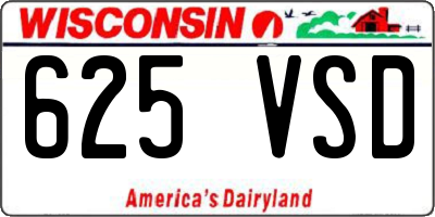 WI license plate 625VSD