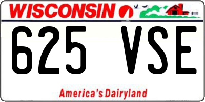WI license plate 625VSE