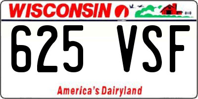 WI license plate 625VSF