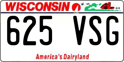WI license plate 625VSG