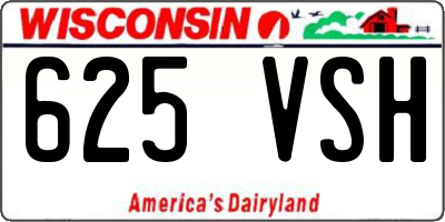 WI license plate 625VSH
