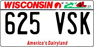 WI license plate 625VSK