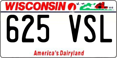 WI license plate 625VSL