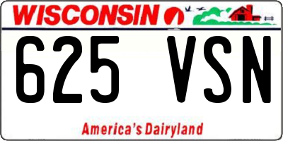 WI license plate 625VSN