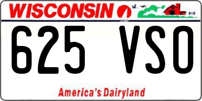 WI license plate 625VSO