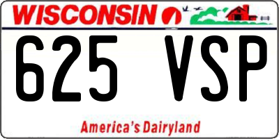 WI license plate 625VSP