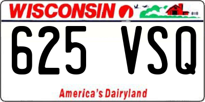 WI license plate 625VSQ
