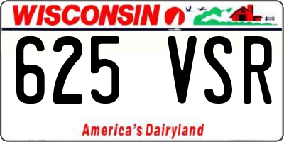 WI license plate 625VSR