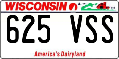WI license plate 625VSS