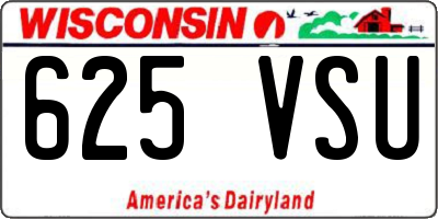 WI license plate 625VSU