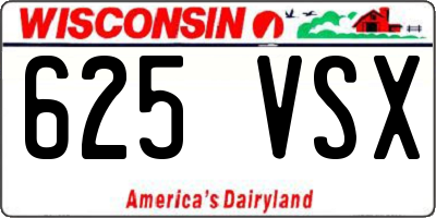 WI license plate 625VSX