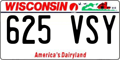 WI license plate 625VSY