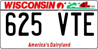 WI license plate 625VTE