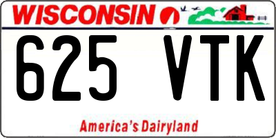 WI license plate 625VTK
