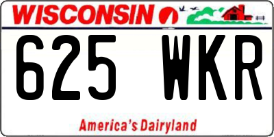 WI license plate 625WKR