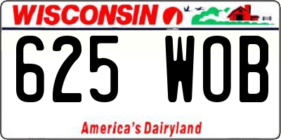 WI license plate 625WOB
