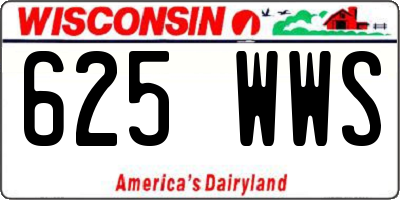 WI license plate 625WWS