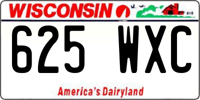 WI license plate 625WXC