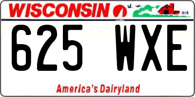 WI license plate 625WXE