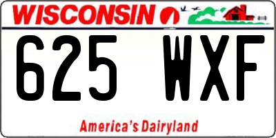 WI license plate 625WXF
