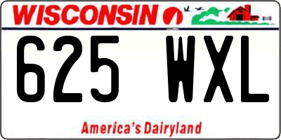 WI license plate 625WXL